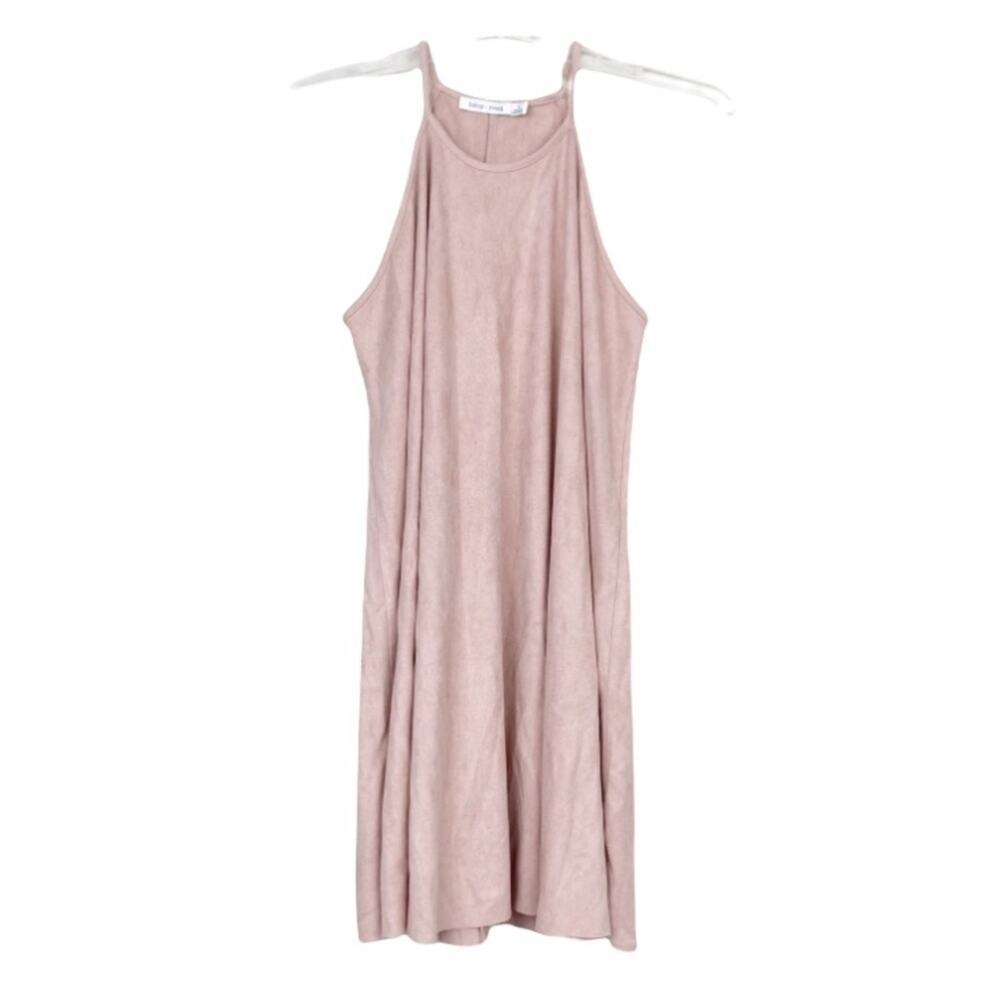 Bishop + Young Pink Faux Suede High Neck Dress Sz S
